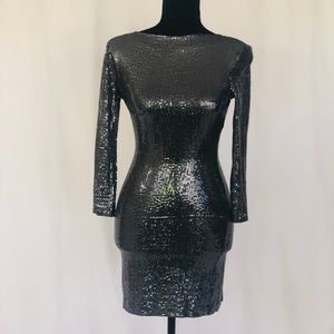 Sequin Long Sleeve Dress